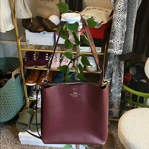 Coach Dark Red Leather Shoulder Bag